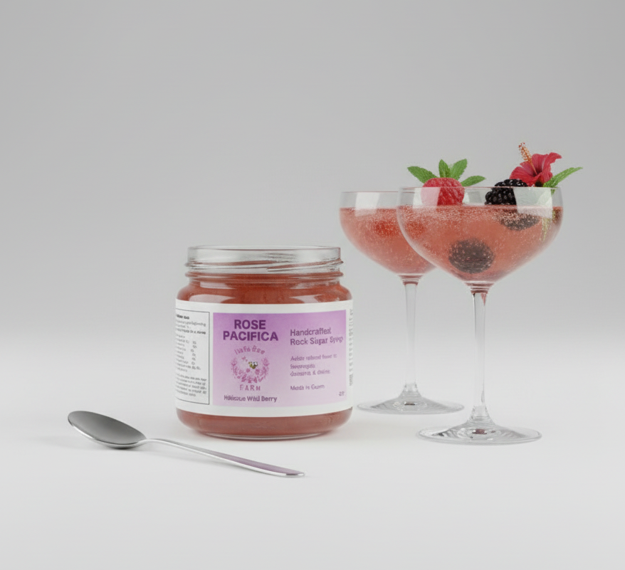 Rose Pacifica - Hibiscus Wild Berry Rock Sugar Syrup (4oz)